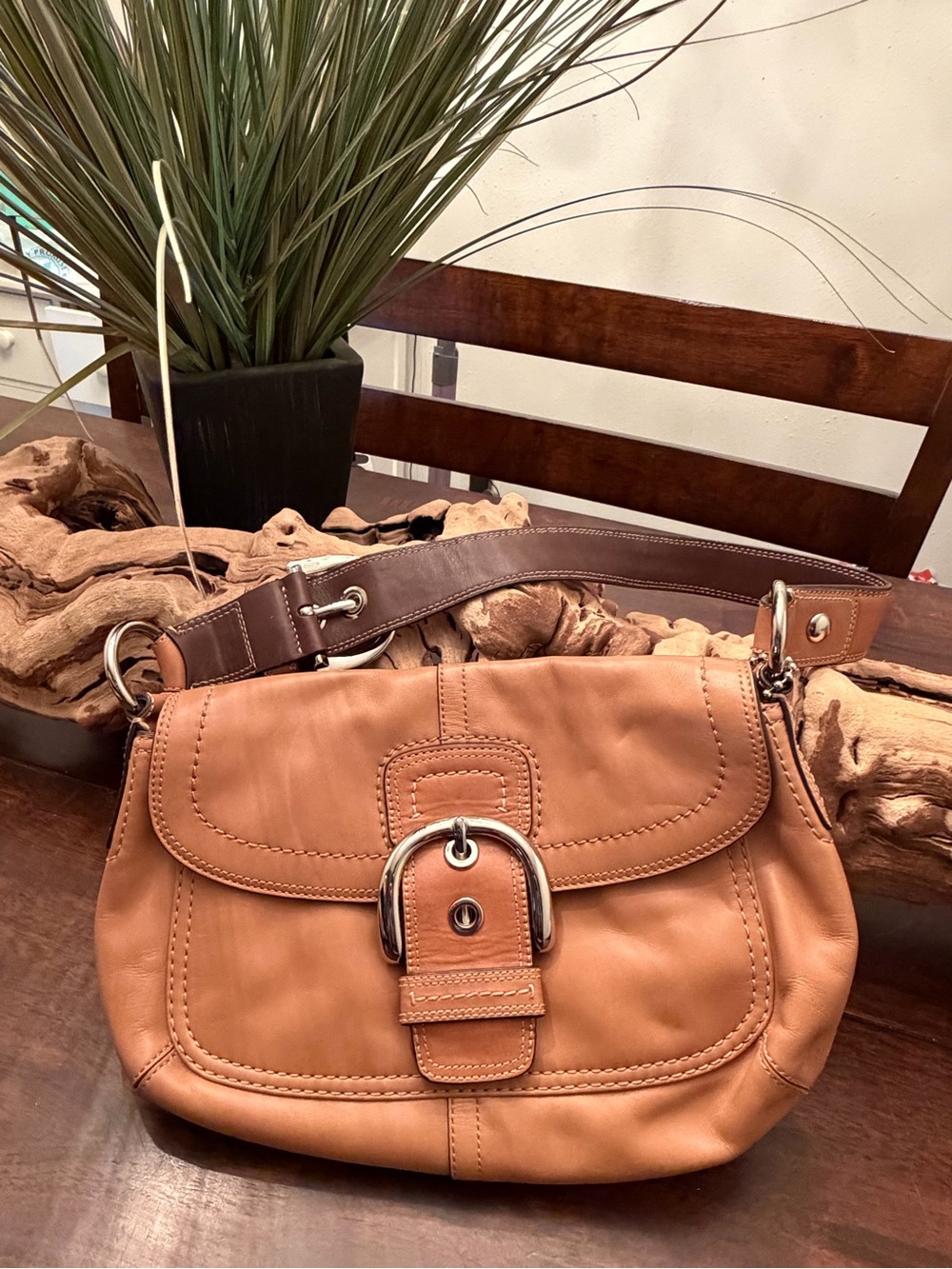 Coach Soho leather flap saddle bag